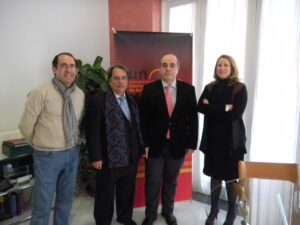 Dirección de la revista i+Descubre. De izquierda a derecha José María Montero, Eugenio Domínguez, Francisco Triguero y Teresa Cruz.