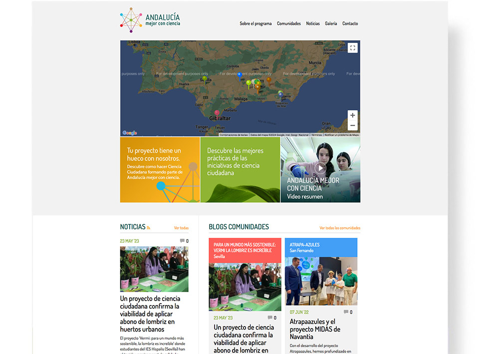 Captura web de Andalucía mejor con Ciencia
