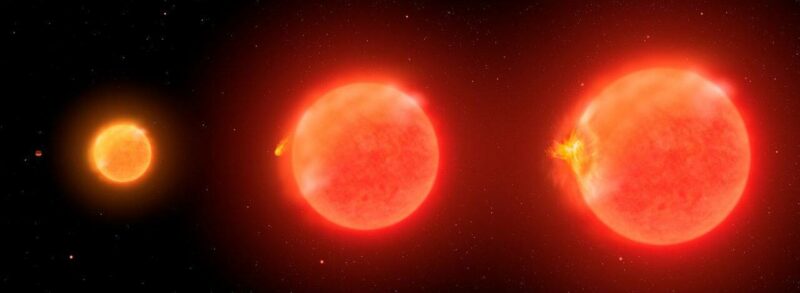 El planeta que orbita alrededor de una estrella que se expande acaba siendo tragado por esta. / International Gemini Observatory/NOIRLab/NSF/AURA/P. Marenfeld